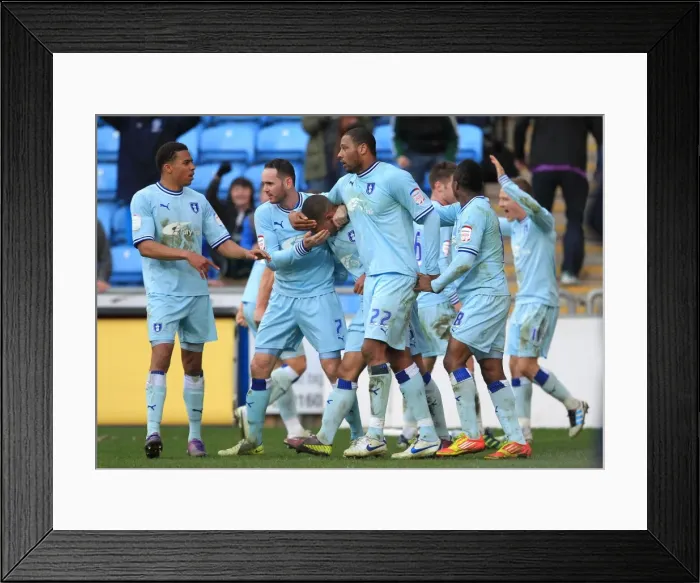 Framed Print : Clive Platt's Thrilling Goal Celebration vs. Barnsley (February 25, 2012, Ricoh Arena) Framed Print : Clive Platt's Thrilling Goal Celebration vs. Barnsley (February 25, 2012, Ricoh Arena)