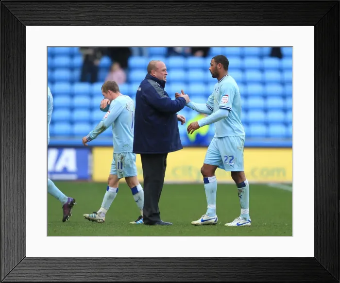 Framed Print : Coventry City FC: Andy Thorn and Clive Platt's Championship-Winning Moment (25-02-2012 vs Barnsley) Framed Print : Coventry City FC: Andy Thorn and Clive Platt's Championship-Winning Moment (25-02-2012 vs Barnsley)