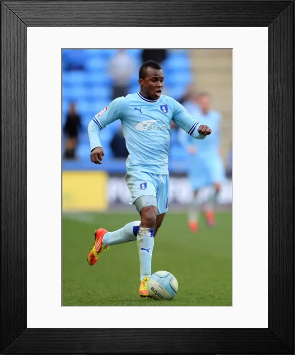 Framed Print : Alex Nimely Scores: Coventry City vs Barnsley, Npower Championship (25-02-2012) Framed Print : Alex Nimely Scores: Coventry City vs Barnsley, Npower Championship (25-02-2012)