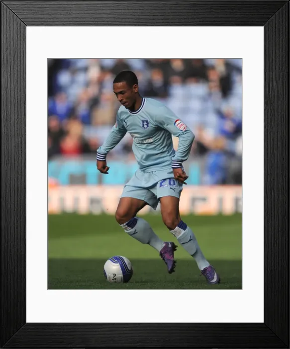 Framed Print : Clash at The King Power: Jordan Clarke's Intense Action for Coventry City vs. Leicester City (2012) Framed Print : Clash at The King Power: Jordan Clarke's Intense Action for Coventry City vs. Leicester City (2012)