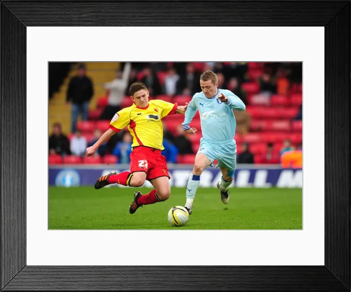 Framed Print : Intense Rivalry: Gary McSheffrey vs. Sean Murray - Coventry City's Championship Showdown at Vicarage Road Framed Print : Intense Rivalry: Gary McSheffrey vs. Sean Murray - Coventry City's Championship Showdown at Vicarage Road