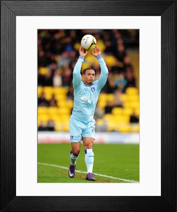 Framed Print : Coventry City vs. Watford: Jordan Clarke's Championship Battle (March 17, 2012)