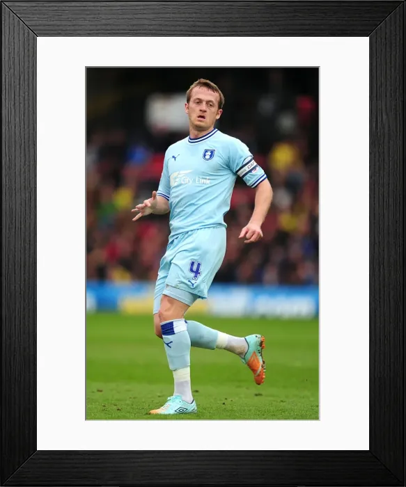 Framed Print : Sammy Clingan in Action for Coventry City Against Watford at Vicarage Road (17-03-2012) Framed Print : Sammy Clingan in Action for Coventry City Against Watford at Vicarage Road (17-03-2012)
