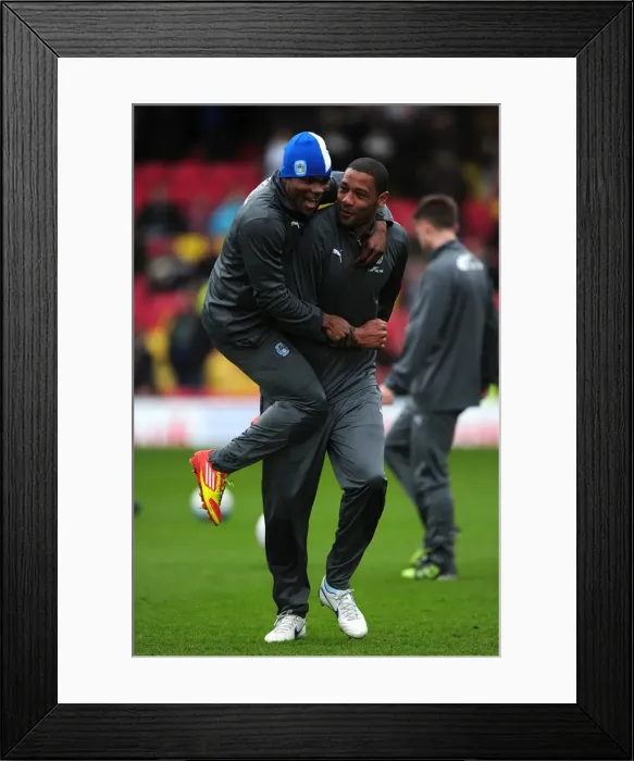 Framed Print : Coventry City FC: Clive Platt and Alex Nimely Preparing for Npower Championship Showdown against Watford (17-03-2012) Framed Print : Coventry City FC: Clive Platt and Alex Nimely Preparing for Npower Championship Showdown against Watford (17-03-2012)