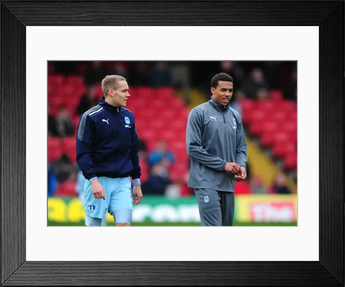 Framed Print : Coventry City FC: Chris Hussey and Cyrus Christie Warming Up Ahead of Npower Championship Clash against Watford (17-03-2012) Framed Print : Coventry City FC: Chris Hussey and Cyrus Christie Warming Up Ahead of Npower Championship Clash against Watford (17-03-2012)