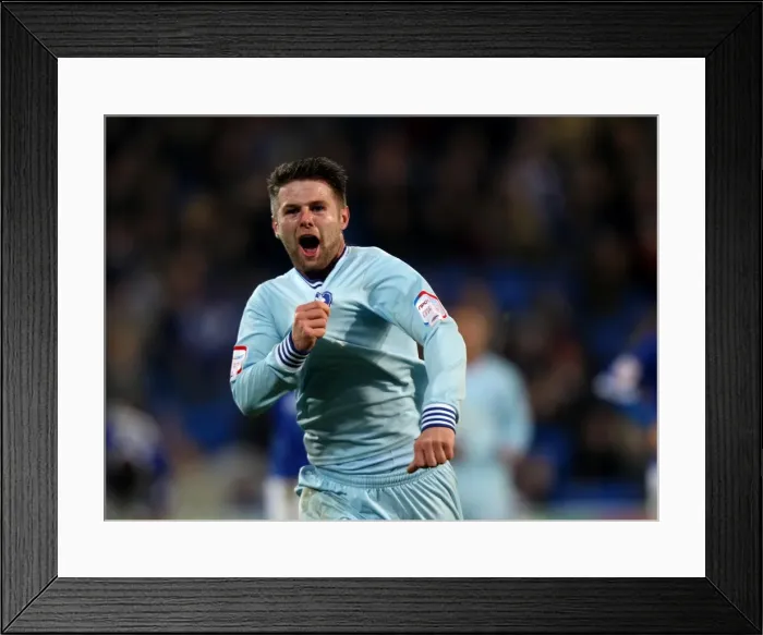 Framed Print : Coventry City's Oliver Norwood Scores Brace: Victory Celebration vs. Cardiff City (Npower Championship, March 21, 2012)