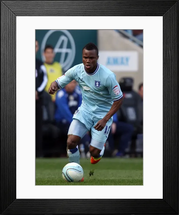 Framed Print : Alex Nimely's Thrilling Winning Goal: Coventry City FC Secures Victory Over Portsmouth (Npower Championship, 24-03-2012) Framed Print : Alex Nimely's Thrilling Winning Goal: Coventry City FC Secures Victory Over Portsmouth (Npower Championship, 24-03-2012)