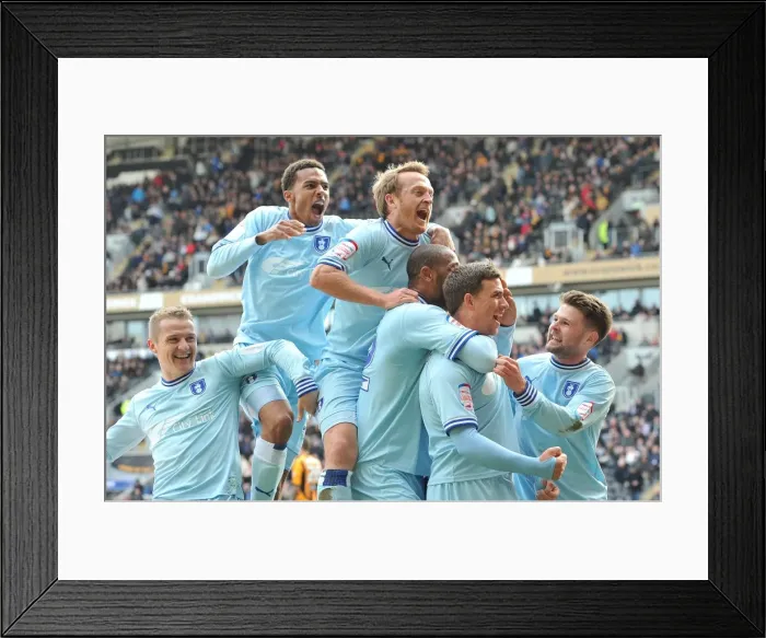 Framed Print : Cody McDonald's Double: Coventry City Celebrates at KC Stadium (31-03-2012) Framed Print : Cody McDonald's Double: Coventry City Celebrates at KC Stadium (31-03-2012)