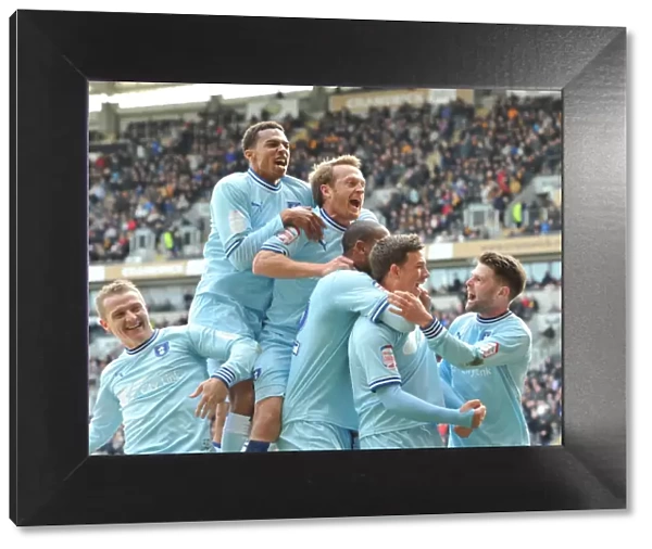 Cody McDonald's Double: Coventry City Players Celebrate Second Goal vs. Hull City (Npower Championship, 31-03-2012)