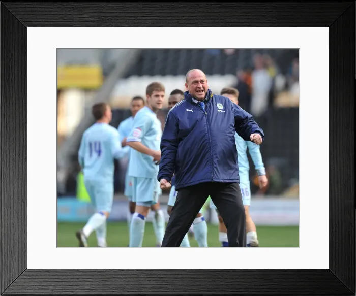 Framed Print : Andy Thorn's Coventry City: Celebrating Championship Win Against Hull City (March 31, 2012)