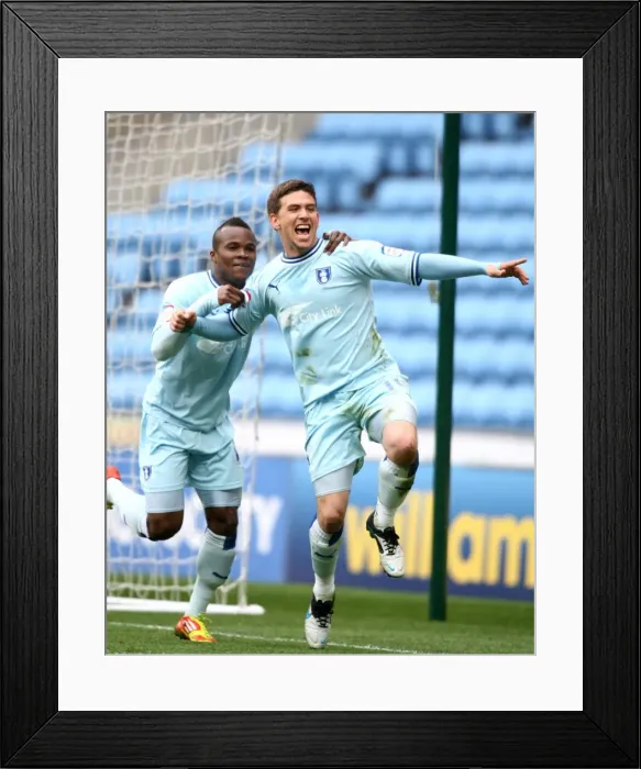 Framed Print : Cody McDonald's Thrilling Debut: First Goal for Coventry City vs. Peterborough United (07-04-2012, Ricoh Arena) Framed Print : Cody McDonald's Thrilling Debut: First Goal for Coventry City vs. Peterborough United (07-04-2012, Ricoh Arena)