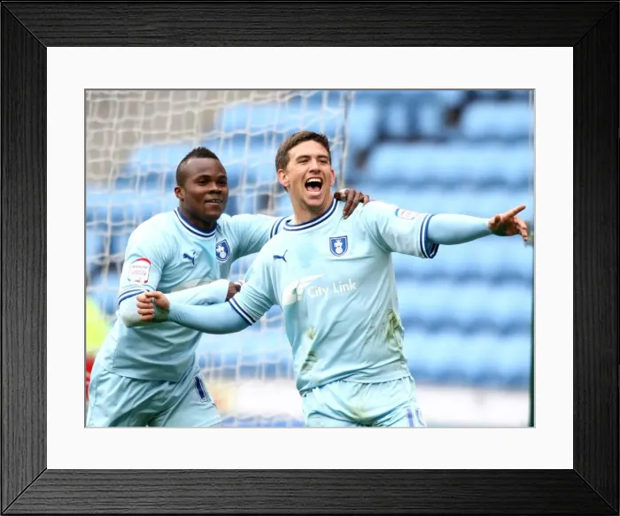 Framed Print : Cody McDonald's Thrilling First Goal for Coventry City vs. Peterborough United at Ricoh Arena Framed Print : Cody McDonald's Thrilling First Goal for Coventry City vs. Peterborough United at Ricoh Arena