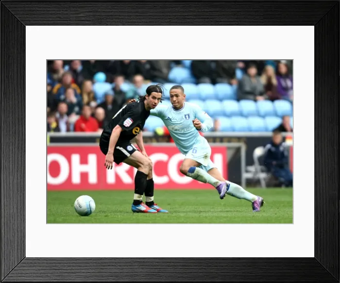 Framed Print : Jordon Clarke Outsmarts George Boyd: Coventry City vs. Peterborough United in Npower Championship Action at Ricoh Arena Framed Print : Jordon Clarke Outsmarts George Boyd: Coventry City vs. Peterborough United in Npower Championship Action at Ricoh Arena
