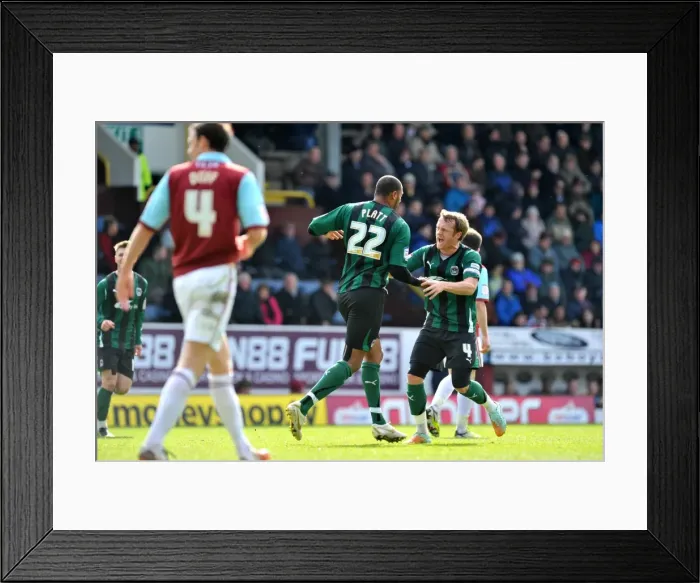 Framed Print : Coventry City: Clive Platt and Sammy Clingan's Jubilant Goal Celebration vs Burnley (April 2012) Framed Print : Coventry City: Clive Platt and Sammy Clingan's Jubilant Goal Celebration vs Burnley (April 2012)