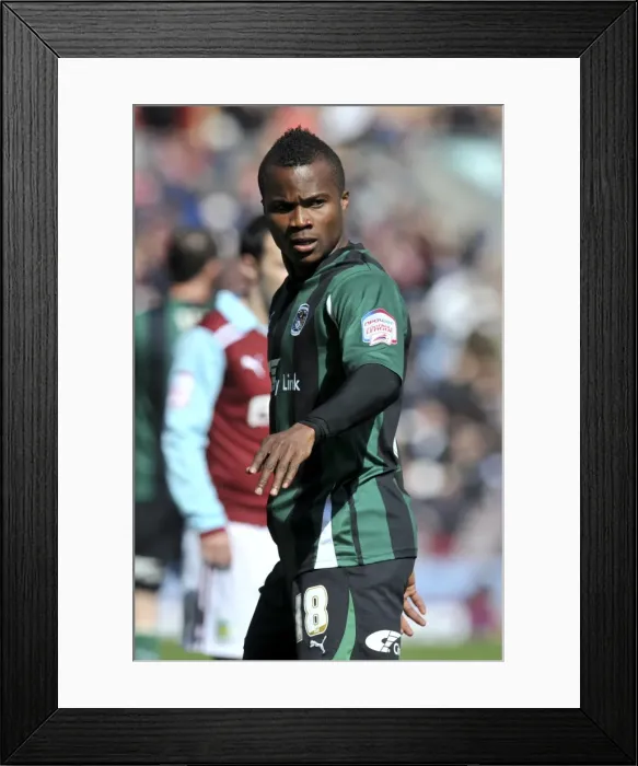 Framed Print : Alex Nimely's Thrilling Goal for Coventry City at Burnley's Turf Moor (Npower Championship, 14-04-2012) Framed Print : Alex Nimely's Thrilling Goal for Coventry City at Burnley's Turf Moor (Npower Championship, 14-04-2012)