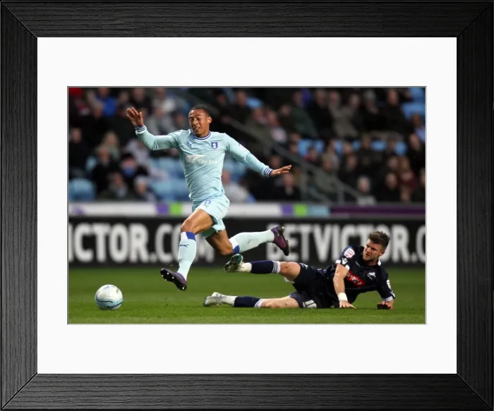 Framed Print : Clash at Ricoh Arena: Jordan Clarke vs. Scott Barron - Coventry City vs. Millwall Championship Showdown Framed Print : Clash at Ricoh Arena: Jordan Clarke vs. Scott Barron - Coventry City vs. Millwall Championship Showdown