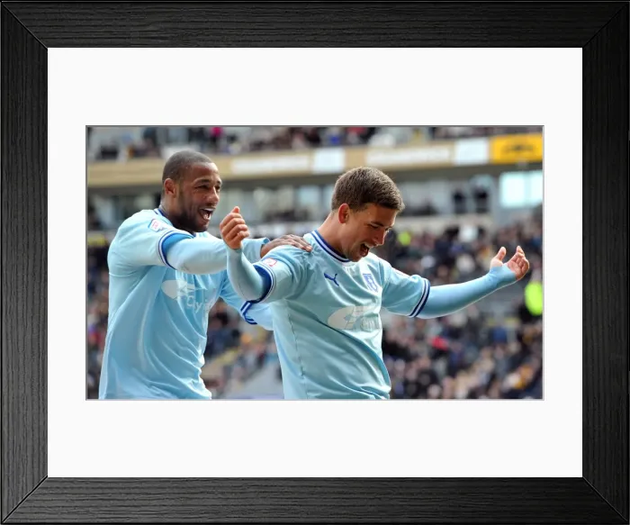 Framed Print : Cody McDonald and Clive Platt: A Celebratory Moment as Coventry City Scores the Second Goal Against Hull City in the Npower Championship (March 31, 2012) Framed Print : Cody McDonald and Clive Platt: A Celebratory Moment as Coventry City Scores the Second Goal Against Hull City in the Npower Championship (March 31, 2012)