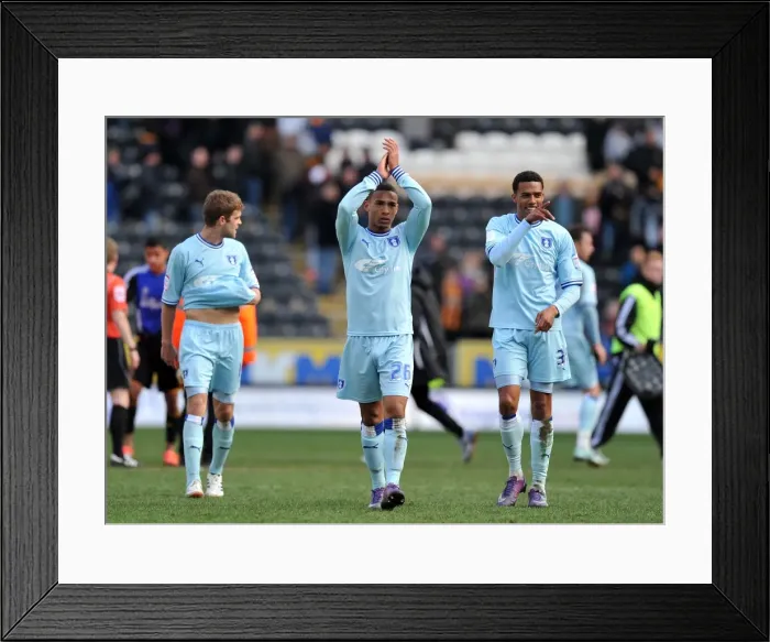 Framed Print : Jordan Clarke's Euphoric Moment: Coventry City's Championship Win at Hull City (31-03-2012) Framed Print : Jordan Clarke's Euphoric Moment: Coventry City's Championship Win at Hull City (31-03-2012)