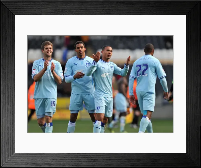 Framed Print : Jordan Clarke's Euphoric Moment: Coventry City's Championship Victory over Hull City (31-03-2012) Framed Print : Jordan Clarke's Euphoric Moment: Coventry City's Championship Victory over Hull City (31-03-2012)