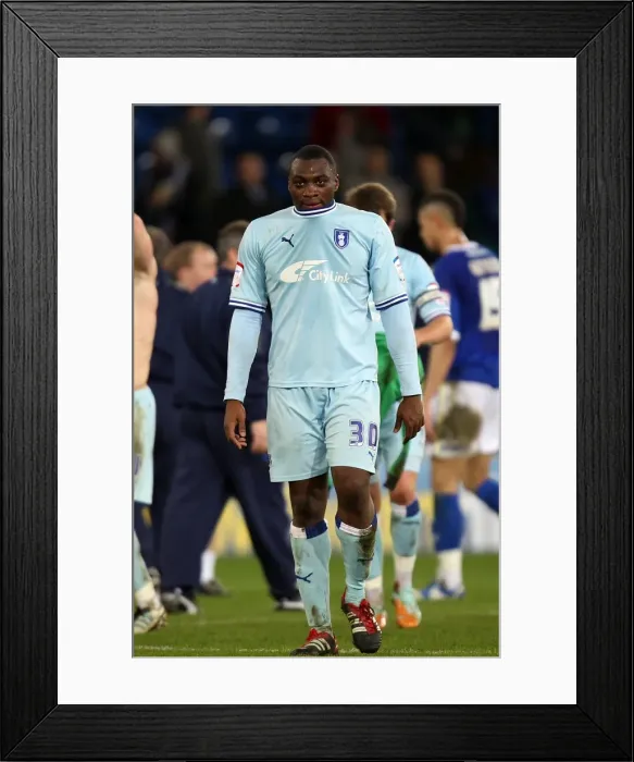 Framed Print : Coventry City vs. Cardiff City: Nathan Cameron Stares Down Opponents at Npower Championship (21-03-2012)