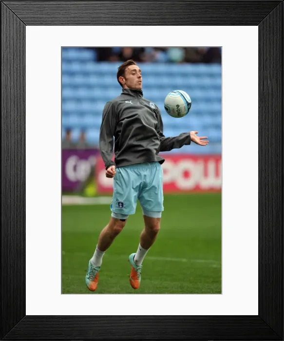 Framed Print : Richard Keogh Leads Coventry City in Npower Championship Clash Against Doncaster Rovers at Ricoh Arena (21-04-2012)
