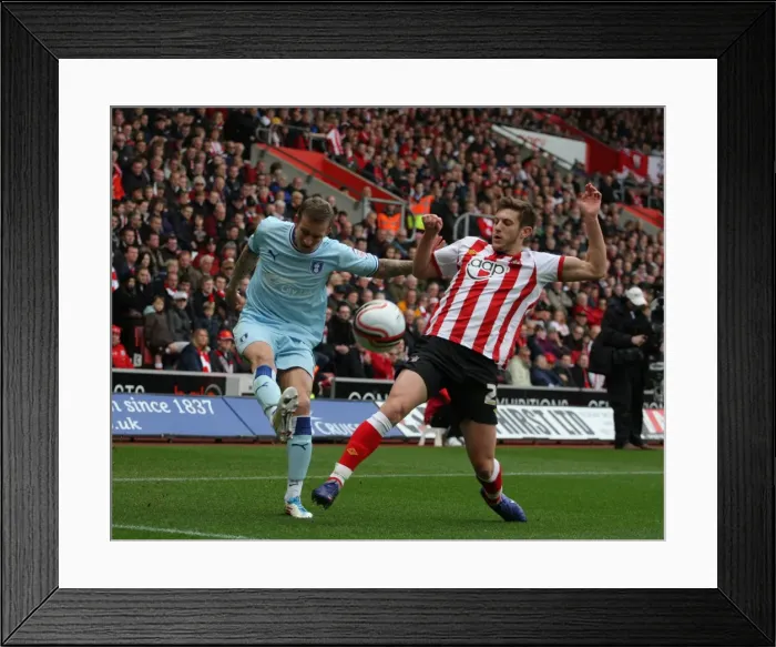 Framed Print : Intense Rivalry: Baker vs. Lallana - Coventry City vs. Southampton Championship Showdown (2012) Framed Print : Intense Rivalry: Baker vs. Lallana - Coventry City vs. Southampton Championship Showdown (2012)
