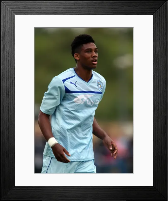 Framed Print : Coventry City's Shaun Jeffers in Action during Pre-Season Friendly against Hinckley United at De Montfort Park