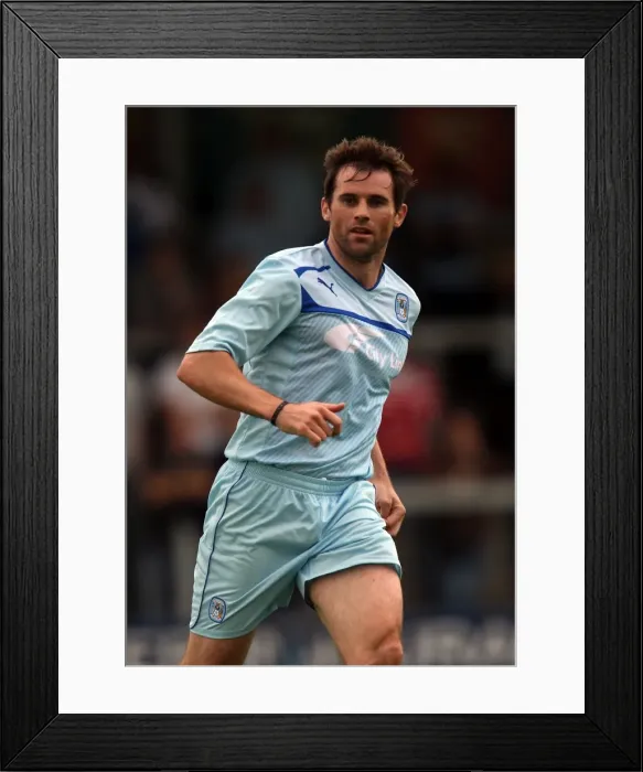 Framed Print : Coventry City's Kevin Kilbane in Action during Pre-Season Friendly vs Hinckley United at De Montfort Park