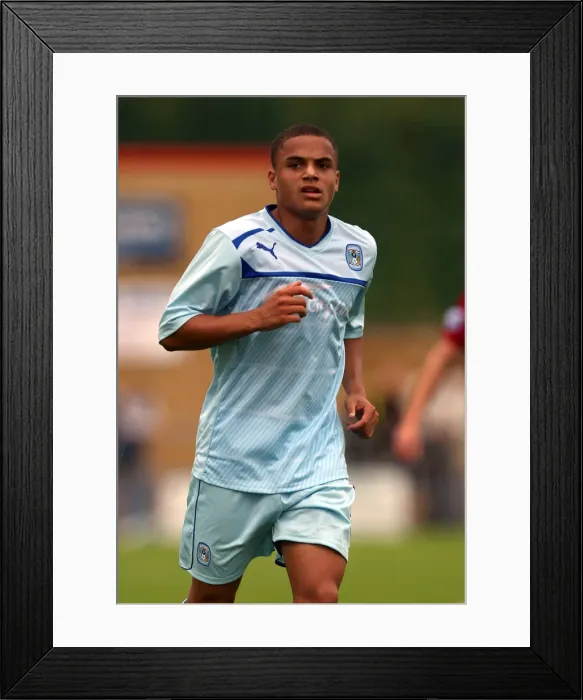 Framed Print : Louis Garner's Standout Performance: Coventry City vs Hinckley United (Pre-Season Friendly at De Montfort Park)