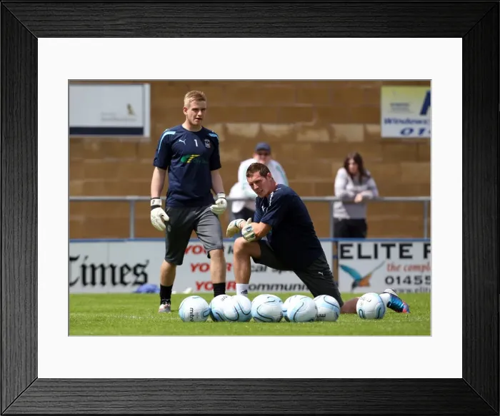 Framed Print : Coventry City Goalkeepers Chris Dunn and Lee Burge Pre-Season Warm-Up at De Montfort Park