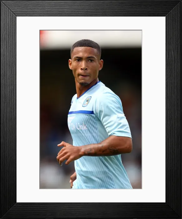 Framed Print : Jordan Clarke in Action: Coventry City's Pre-Season Battle at De Montfort Park Against Hinckley United
