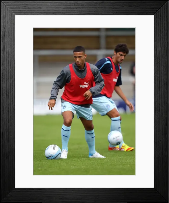 Framed Print : Coventry City FC: Jordan Clarke in Action during Pre-Season Training at De Montfort Park