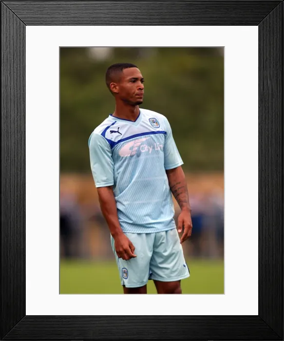 Framed Print : Coventry City's Jordan Clarke in Action: Pre-Season Clash at De Montfort Park Against Hinckley United