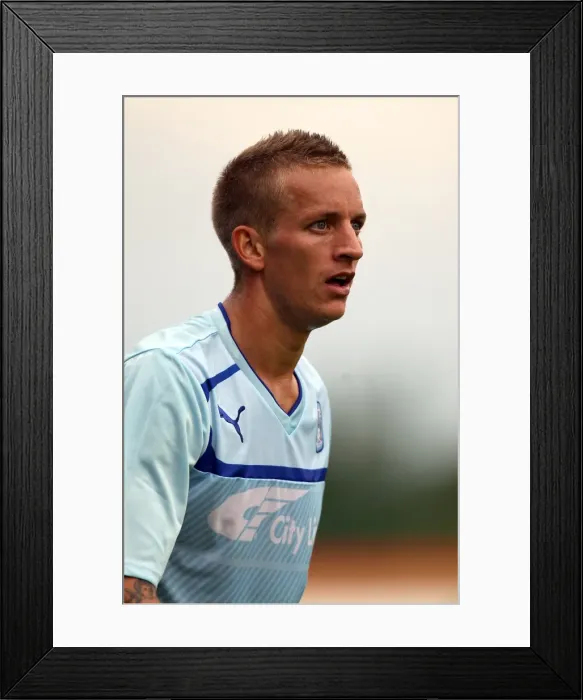 Framed Print : Carl Baker in Action: Coventry City FC's Pre-Season Friendly at De Montfort Park Against Hinckley United