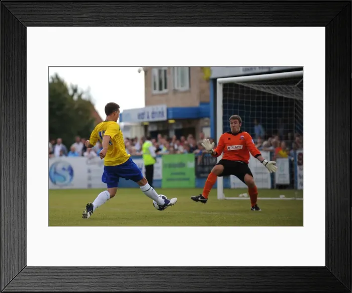 Framed Print : Cody McDonald's Near-Miss: Coventry City vs Nuneaton Town Pre-Season Friendly Framed Print : Cody McDonald's Near-Miss: Coventry City vs Nuneaton Town Pre-Season Friendly