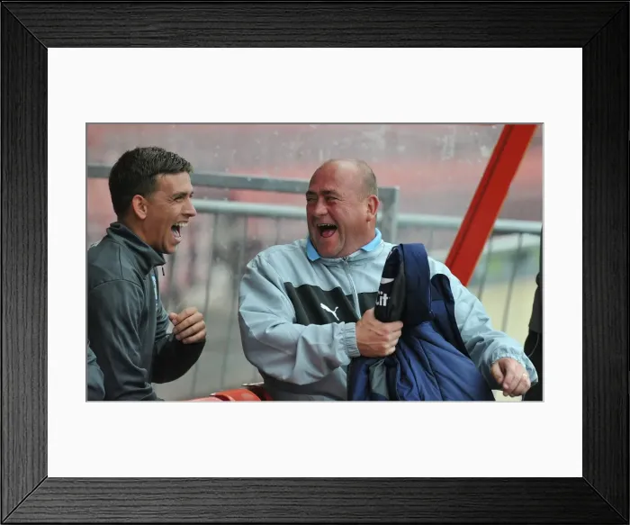 Framed Print : Andy Thorn: Coventry City Manager Cracks Up Wrexham with a Funny Joke During Pre-Season Friendly Framed Print : Andy Thorn: Coventry City Manager Cracks Up Wrexham with a Funny Joke During Pre-Season Friendly