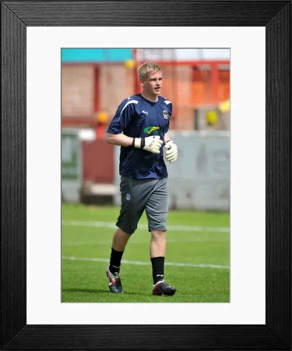 Framed Print : Lee Burge in Action: Coventry City FC's Goalkeeper at Pre-Season Friendly vs Accrington Stanley at Crown Ground Framed Print : Lee Burge in Action: Coventry City FC's Goalkeeper at Pre-Season Friendly vs Accrington Stanley at Crown Ground