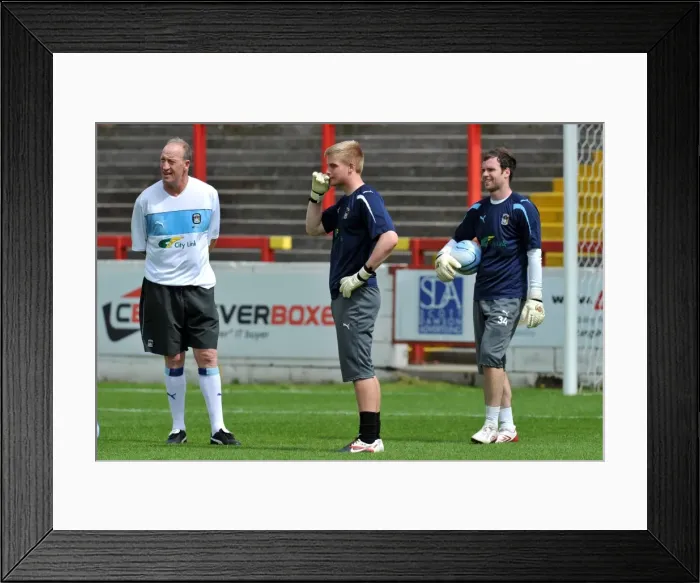 Framed Print : Coventry City FC: Ogrizovic Coaches Burge and Murphy at Accrington Stanley's Crown Ground