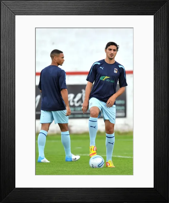 Framed Print : Kevin Malaga in Action: Coventry City vs Accrington Stanley - Pre-Season Friendly at Crown Ground