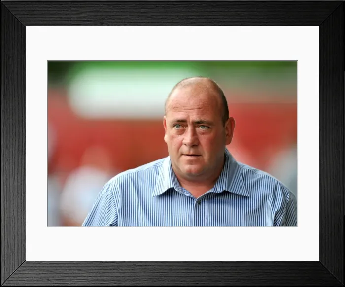 Framed Print : Andy Thorn Kicks Off Coventry City's Pre-Season Training at Accrington Stanley's Crown Ground