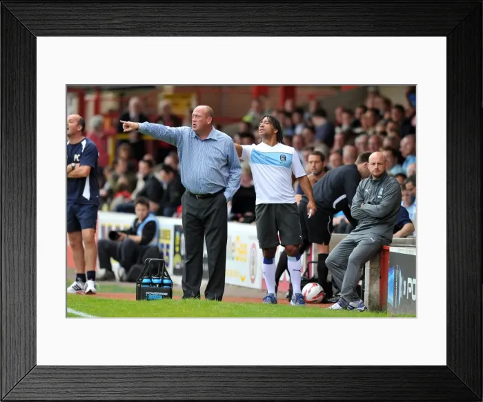 Framed Print : Andy Thorn and Richard Shaw Giving Instructions: Coventry City's Pre-Season Preparation at Accrington Stanley's Crown Ground Framed Print : Andy Thorn and Richard Shaw Giving Instructions: Coventry City's Pre-Season Preparation at Accrington Stanley's Crown Ground