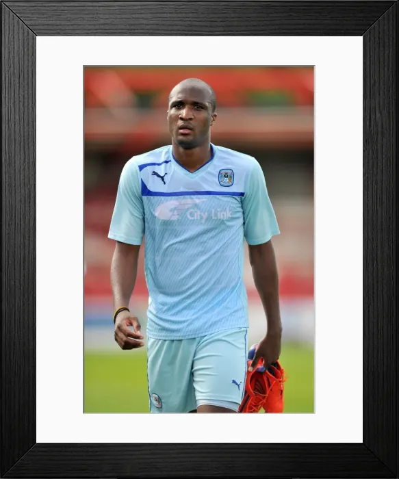 Framed Print : William Edjenguele in Action: Coventry City vs Accrington Stanley (Pre-Season Friendly)