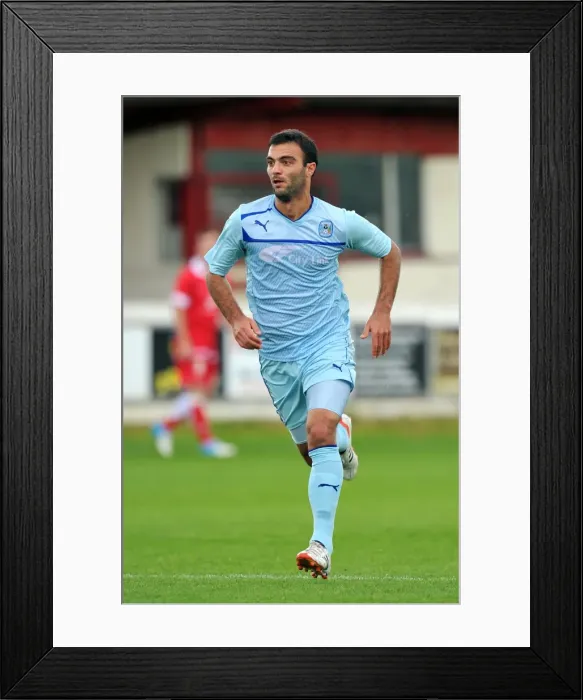 Framed Print : Bruno Cazarine in Pre-Season Form: Coventry City vs Accrington Stanley at Crown Ground