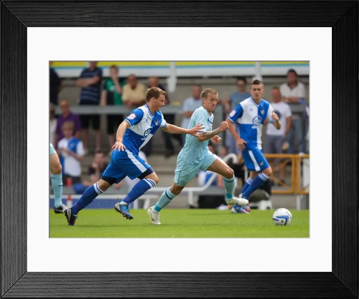 Framed Print : Clash of the Midfielders: Sean Rowe (Bristol Rovers) vs. Carl Baker (Coventry City) Framed Print : Clash of the Midfielders: Sean Rowe (Bristol Rovers) vs. Carl Baker (Coventry City)