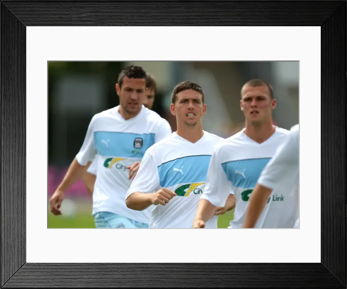 Framed Print : Cody McDonald of Coventry City Gears Up for Pre-Season Friendly Against Bristol Rovers