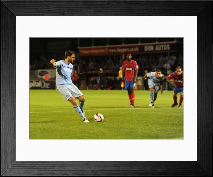 Framed Print : Kevin Kilbane Scores the Penalty Winner for Coventry City against Dagenham and Redbridge in Capital One Cup (August 14, 2012) Framed Print : Kevin Kilbane Scores the Penalty Winner for Coventry City against Dagenham and Redbridge in Capital One Cup (August 14, 2012)