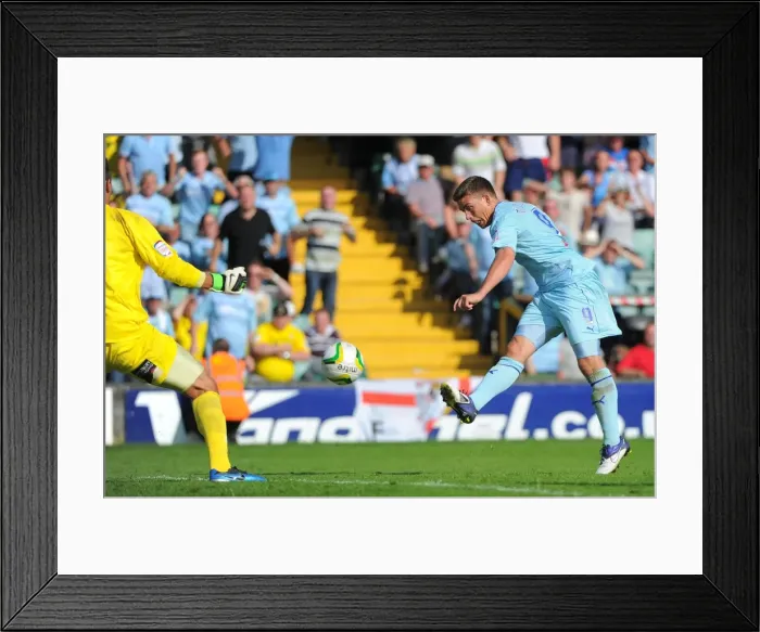 Framed Print : Cody McDonald's Last-Minute Miss: Coventry City vs. Yeovil Town, League One, Huish Park (August 18, 2012)