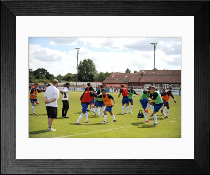 Framed Print : Coventry City FC: Coach Richard Shaw Conducts Pre-Season Training at Nuneaton Town's Liberty Way Stadium