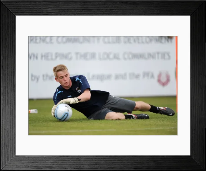 Framed Print : Coventry City FC: Lee Burge in Pre-Season Action at Nuneaton Town's Liberty Way Stadium