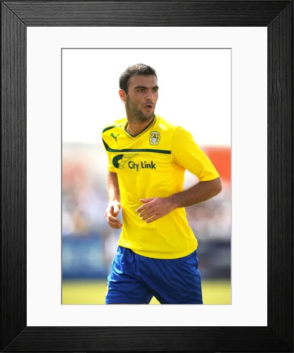 Framed Print : Bruno Cazarine in Action: Coventry City's Pre-Season Clash Against Nuneaton Town at Liberty Way Stadium